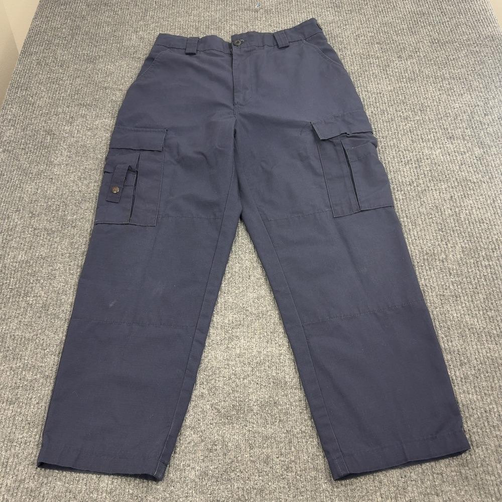 Tru-Gear EMT EMS Pant Mens 33x28 Navy Blue Ripstop Cargo Tactical Workwear Style